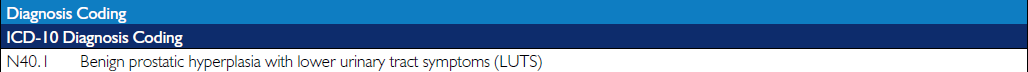 UroLift Diagnosis Coding Table ICD-10 N40 .1